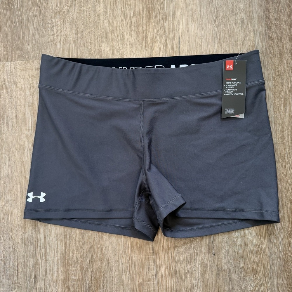 Under Armour HeatGear Compression Shorts Women's Black Booty Short Sz XXL NWT